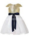 A-line Scoop Neck Tulle Sequined Sashes / Ribbons Online Ankle-length Flower Girl Dresses #PDS01031933