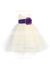 Scoop Neck Tulle Floor-length Sashes / Ribbons Boutique Ball Gown Flower Girl Dresses #PDS01031934