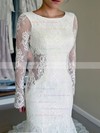 New Backless Scoop Neck Lace Court Train Appliques Lace Long Sleeve Trumpet/Mermaid Wedding Dresses #PDS00022527