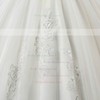 Off-the-shoulder Organza Court Train Beading Short Sleeve Vintage Ball Gown Wedding Dress #PDS00022559