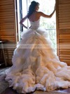 A-line Sweetheart Organza Appliques Lace Court Train Different Wedding Dresses #PDS00022563