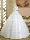 Ball Gown Sweetheart Tulle Crystal Detailing Floor-length White Custom Wedding Dress #PDS00022581
