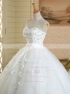Ball Gown Sweetheart Tulle Sashes / Ribbons Floor-length White Promotion Wedding Dresses #PDS00022584