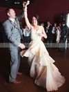 A-line Sweetheart Chiffon Appliques Lace Sweep Train Beautiful Wedding Dresses #PDS00022605