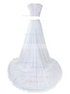 A-line Scoop Neck Lace Tulle Appliques Lace Court Train Two Piece Promotion Wedding Dresses #PDS00022635