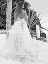 A-line Strapless Tulle with Ruffles Sweep Train Backless Fashion Wedding Dresses #PDS00022637