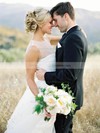Popular A-line Scoop Neck Tulle Appliques Lace Detachable Wedding Dresses #PDS00022638