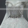 Ball Gown Off-the-shoulder Tulle Appliques Lace Court Train Sparkly Wedding Dresses #PDS00022649