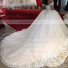 Glamorous Ball Gown Off-the-shoulder Tulle with Beading Cathedral Train Wedding Dresses #PDS00022659