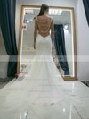 Boutique Trumpet/Mermaid Sweetheart Tulle Appliques Lace Sweep Train Backless Wedding Dresses #PDS00022662