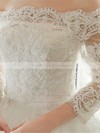 Ball Gown Off-the-shoulder Tulle Appliques Lace Floor-length 3/4 Sleeve Amazing Wedding Dresses #PDS00022667