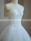 Affordable A-line Sweetheart Tulle with Beading Chapel Train Wedding Dresses #PDS00022676