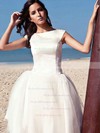 Simple Princess Scoop Neck Satin Tulle with Ruffles Knee-length Wedding Dresses #PDS00022714