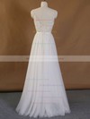 Cheap A-line V-neck Tulle Appliques Lace Floor-length Backless Wedding Dresses #PDS00022718