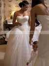Boutique Ball Gown Strapless Tulle with Lace Chapel Train Wedding Dresses #PDS00022731