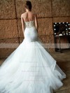Sexy Trumpet/Mermaid Sweetheart Tulle with Lace Court Train Spaghetti Straps Wedding Dresses #PDS00022741