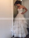 Princess Sweetheart Organza Tulle Appliques Lace Court Train Backless Popular Wedding Dresses #PDS00022746