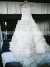 Amazing Princess Strapless Tulle with Cascading Ruffles Court Train Wedding Dresses #PDS00022755