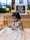Princess Scoop Neck Tulle Beading Court Train Long Sleeve Stunning Wedding Dresses #PDS00022778