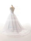 Ball Gown V-neck Organza with Beading Court Train Inexpensive Wedding Dresses #PDS00022815