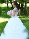 Ball Gown Scalloped Neck Tulle Appliques Lace Floor-length New Style Wedding Dresses #PDS00022830