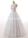 Ball Gown V-neck Tulle with Beading Floor-length Lace-up Vintage Wedding Dresses #PDS00022842