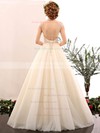 Fabulous Ball Gown High Neck Tulle with Beading Floor-length Open Back Wedding Dresses #PDS00022848