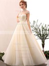 Fabulous Ball Gown High Neck Tulle with Beading Floor-length Open Back Wedding Dresses #PDS00022848