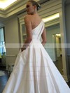 Ball Gown One Shoulder Satin with Ruffles Sweep Train Classic Wedding Dresses #PDS00022855
