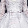 A-line Scoop Neck Lace Beading Asymmetrical Long Sleeve High Low Different Wedding Dresses #PDS00022863