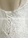 Wholesale Trumpet/Mermaid Scoop Neck Tulle with Sequins Sweep Train Lace-up Wedding Dresses #PDS00022864