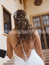 Trumpet/Mermaid Scoop Neck Tulle with Ruffles Sweep Train Sexy Wedding Dresses #PDS00022868