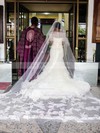 Trumpet/Mermaid Sweetheart Organza Tulle Appliques Lace Sweep Train Perfect Wedding Dresses #PDS00022869