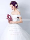 Ball Gown Off-the-shoulder Tulle with Appliques Lace Floor-length Latest Wedding Dresses #PDS00022895