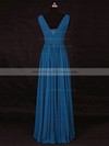 A-line V-neck Floor-length Chiffon with Ruffles Bridesmaid Dresses #PDS01013115