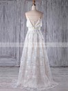 A-line V-neck Sweep Train Lace with Sashes / Ribbons Bridesmaid Dresses #PDS01013176
