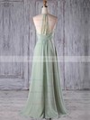 A-line V-neck Floor-length Chiffon Tulle with Appliques Lace Bridesmaid Dresses #PDS01013184