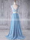 A-line Scoop Neck Sweep Train Chiffon Tulle with Sashes / Ribbons Bridesmaid Dresses #PDS01013192