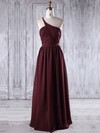 A-line One Shoulder Floor-length Chiffon with Ruffles Bridesmaid Dresses #PDS01013195