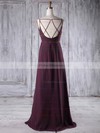 Empire V-neck Floor-length Chiffon with Ruffles Bridesmaid Dresses #PDS01013196