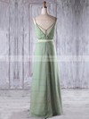 A-line V-neck Floor-length Chiffon with Sashes / Ribbons Bridesmaid Dresses #PDS01013197