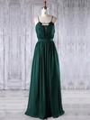A-line Scoop Neck Floor-length Chiffon with Lace Bridesmaid Dresses #PDS01013238