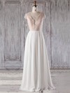 A-line V-neck Floor-length Chiffon Tulle with Appliques Lace Bridesmaid Dresses #PDS01013239