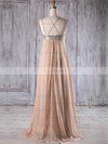 Empire V-neck Floor-length Chiffon with Sequins Bridesmaid Dresses #PDS01013247