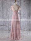 Empire V-neck Floor-length Lace Chiffon with Ruffles Bridesmaid Dresses #PDS01013249