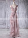 Empire V-neck Floor-length Chiffon with Sequins Bridesmaid Dresses #PDS01013256