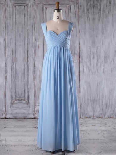 A-line One Shoulder Floor-length Chiffon with Ruffles Bridesmaid Dresses #PDS01013266
