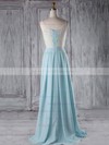 A-line V-neck Floor-length Chiffon with Lace Bridesmaid Dresses #PDS01013289