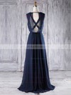 A-line Scoop Neck Floor-length Lace Chiffon with Sequins Bridesmaid Dresses #PDS01013292