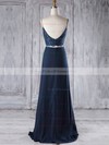 A-line V-neck Floor-length Chiffon with Lace Bridesmaid Dresses #PDS01013294